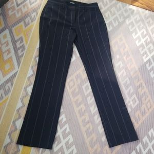 Navy dress pants with white striping